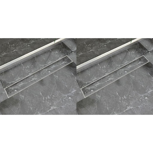 VidaXL Doucheafvoer 2 st rechthoekig 830x140 mm roestvrij staal
