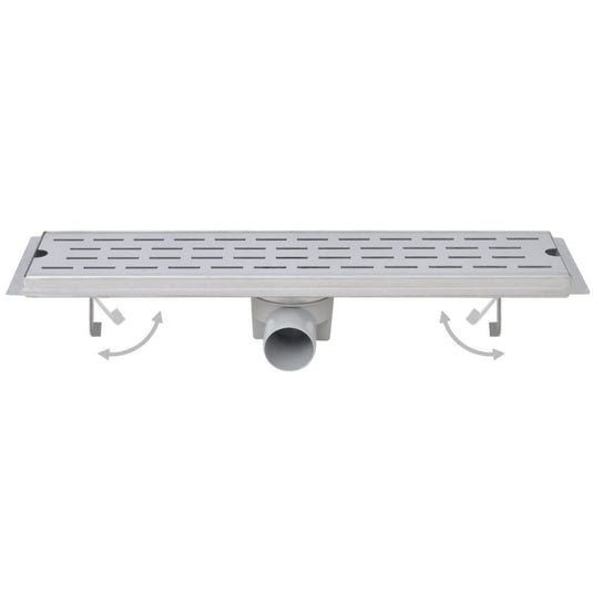 VidaXL Doucheafvoer 2 st rechthoekig lijn 530x140 mm roestvrij staal
