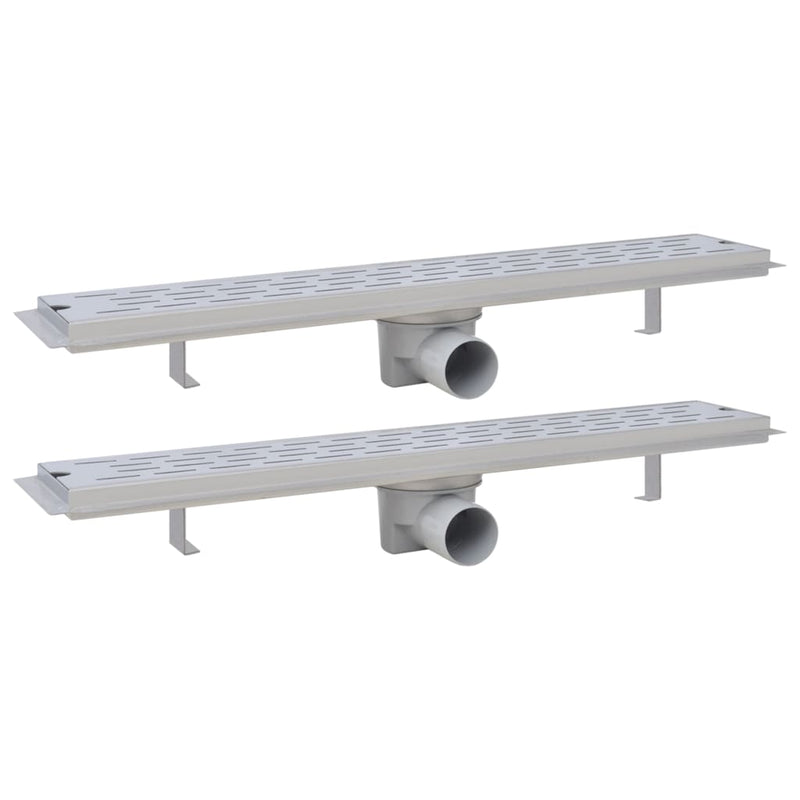 Load image into Gallery viewer, VidaXL Doucheafvoer 2 st rechthoekig lijn 630x140 mm roestvrij staal
