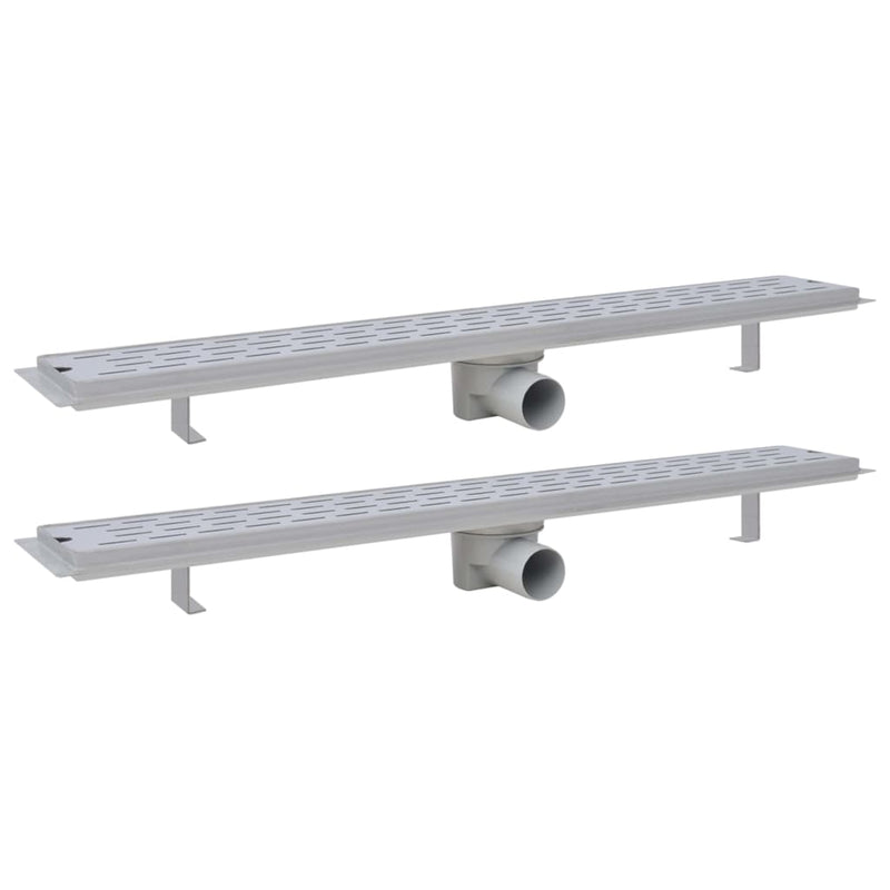 Load image into Gallery viewer, VidaXL Doucheafvoer 2 st rechthoekig lijn 830x140 mm roestvrij staal
