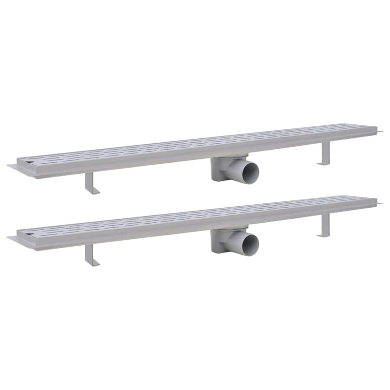 Load image into Gallery viewer, VidaXL Doucheafvoer 2 st rechthoekig lijn 930x140 mm roestvrij staal

