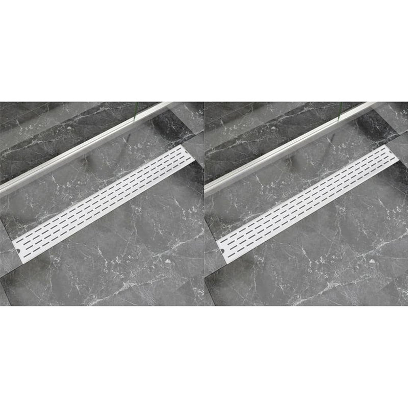 Load image into Gallery viewer, VidaXL Doucheafvoer 2 st rechthoekig lijn 930x140 mm roestvrij staal
