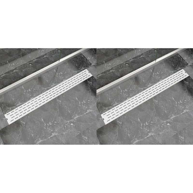 Load image into Gallery viewer, VidaXL Doucheafvoer 2 st rechthoekig lijn 1030x140 mm roestvrij staal
