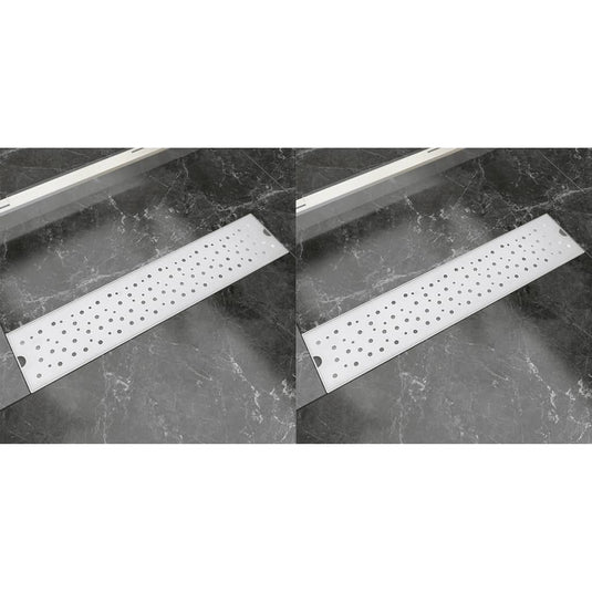 VidaXL Doucheafvoer 2 st rechthoekig bubbel 530x140 mm roestvrij staal