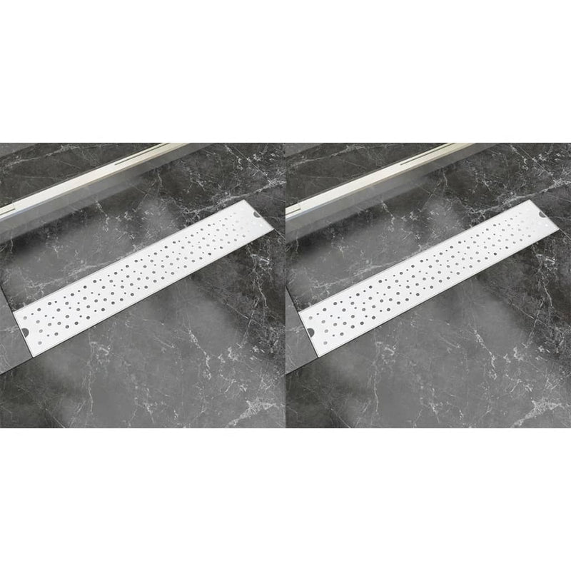 Load image into Gallery viewer, VidaXL Doucheafvoer 2 st rechthoekig bubbel 630x140 mm roestvrij staal
