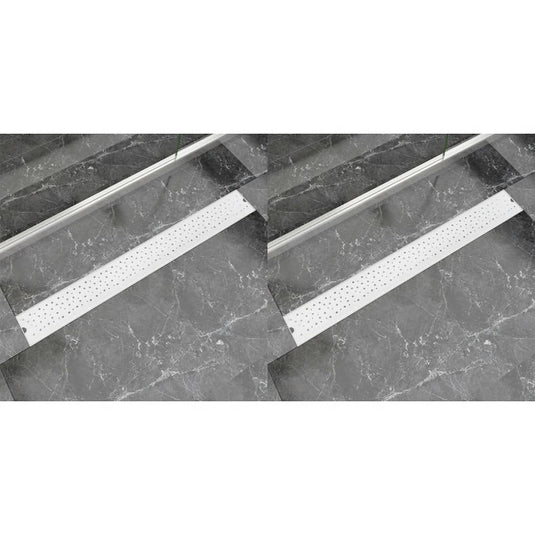 VidaXL Doucheafvoer 2 st rechthoekig bubbel 930x140 mm roestvrij staal