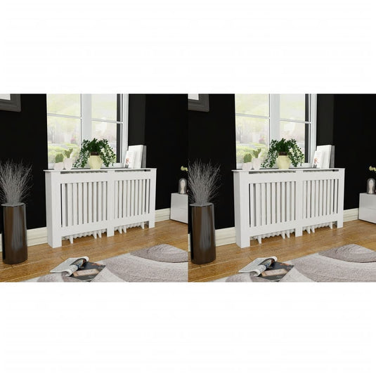 Vidaxl radiatorombouw 2 st 152 cm mdf wit