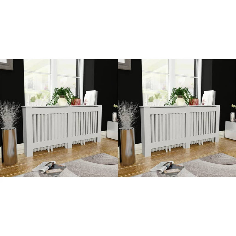 Load image into Gallery viewer, Vidaxl radiatorombouw 2 st 172 cm mdf wit
