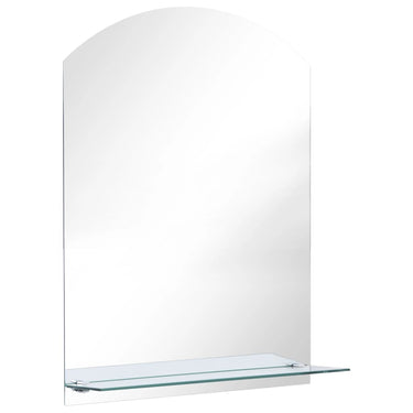 Vidaxl wandspiegel met schap 50x70 cm gehard glas