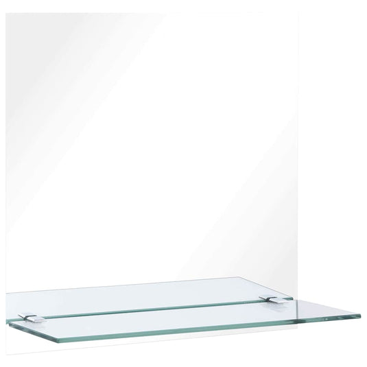 Vidaxl wandspiegel met schap 30x30 cm gehard glas