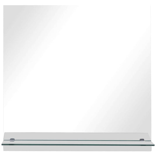Vidaxl wandspiegel met schap 30x30 cm gehard glas
