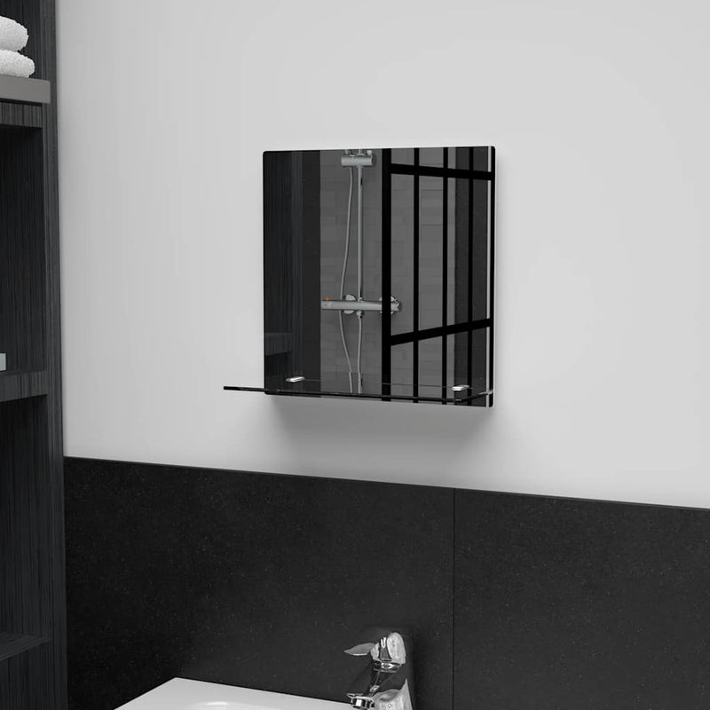 Load image into Gallery viewer, Vidaxl wandspiegel met schap 30x30 cm gehard glas
