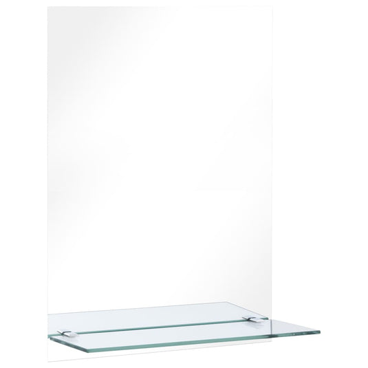 Vidaxl wandspiegel met schap 40x60 cm gehard glas