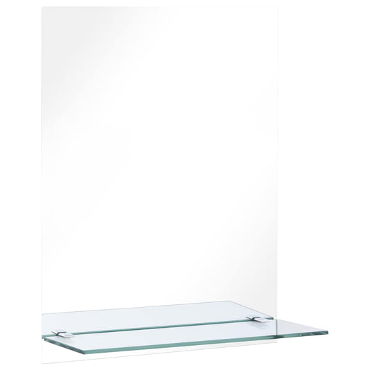 Vidaxl wandspiegel met schap 50x70 cm gehard glas