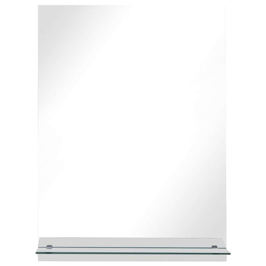 Vidaxl wandspiegel met schap 50x70 cm gehard glas
