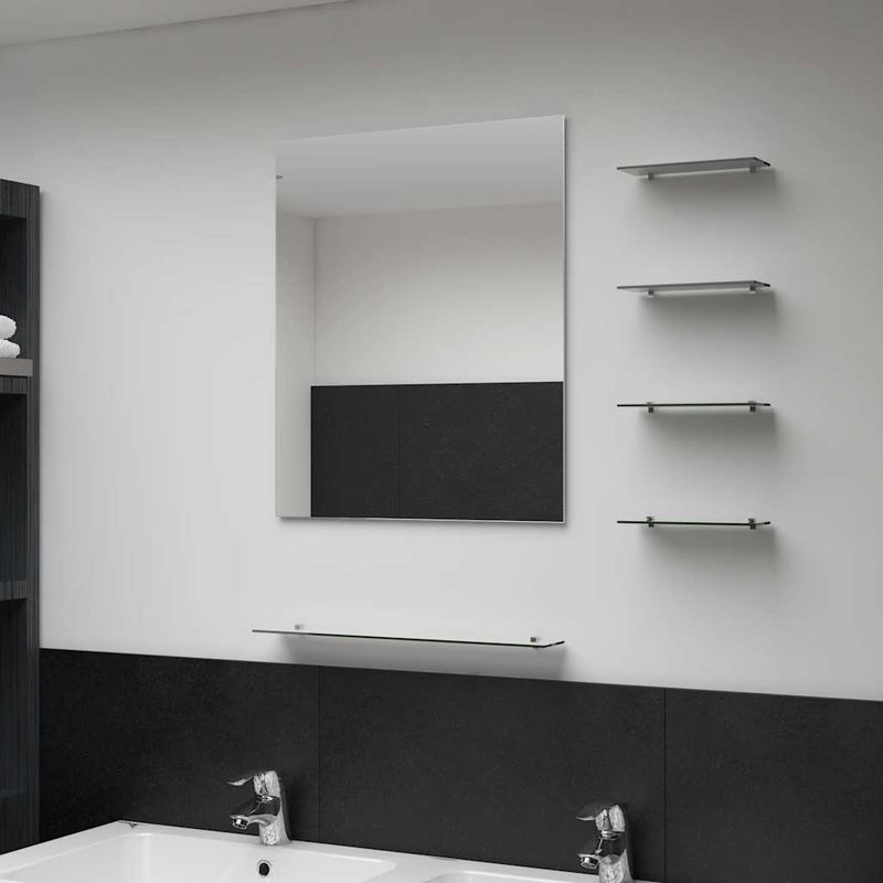 Load image into Gallery viewer, Vidaxl wandspiegel met 5 schappen 50x60 cm zilverkleurig
