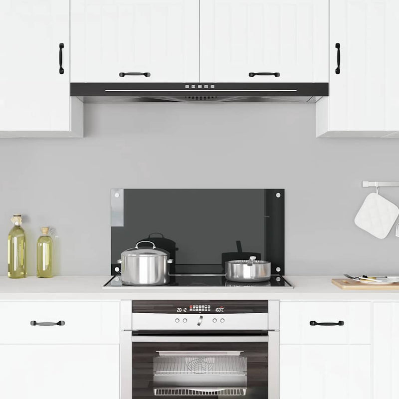 Load image into Gallery viewer, Vidaxl spatscherm keuken 80x40 cm gehard glas zwart
