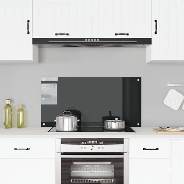 Vidaxl spatscherm keuken 100x50 cm gehard glas zwart