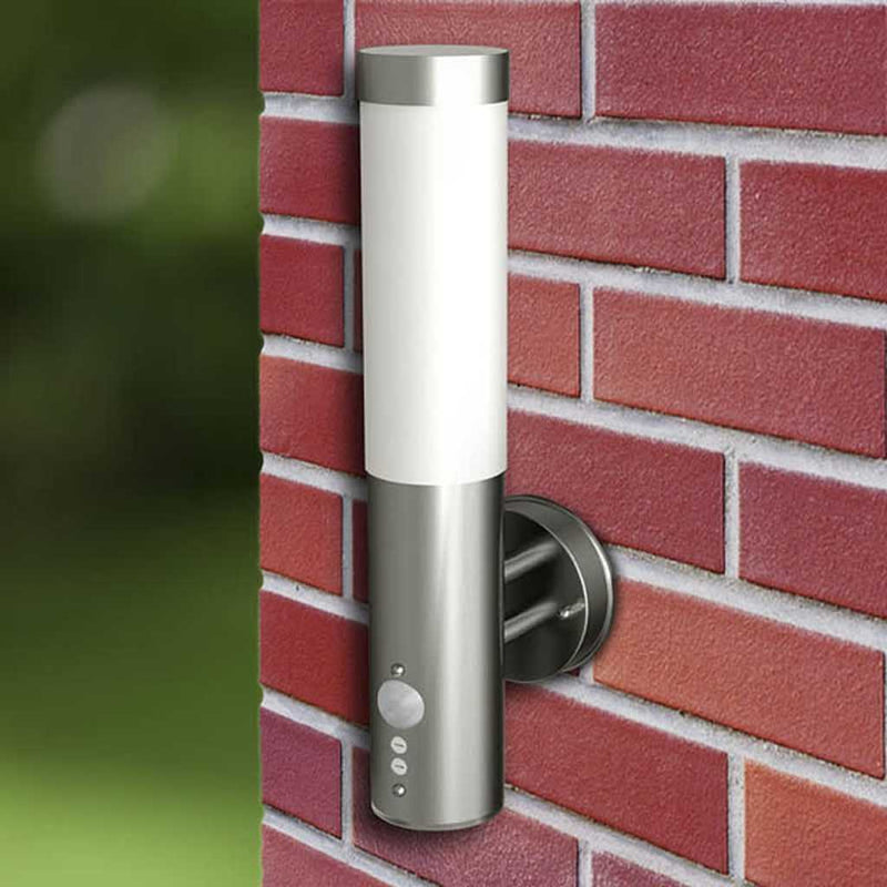 Load image into Gallery viewer, Vidaxl buitenwandlampen 2 st. met sensor roestvrij staal
