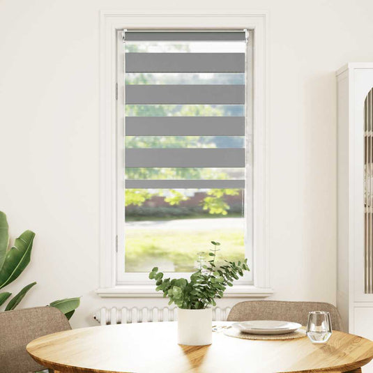 Vidaxl zebra rolgordijn 80,9 x 150 cm stofbreedte 76,7 cm grijs