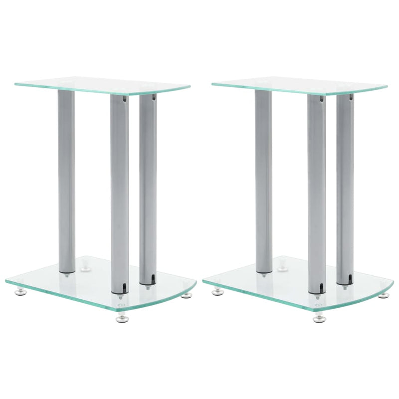 Load image into Gallery viewer, Vidaxl aluminium luidsprekerstandaards transparant veiligheidsglas 2st
