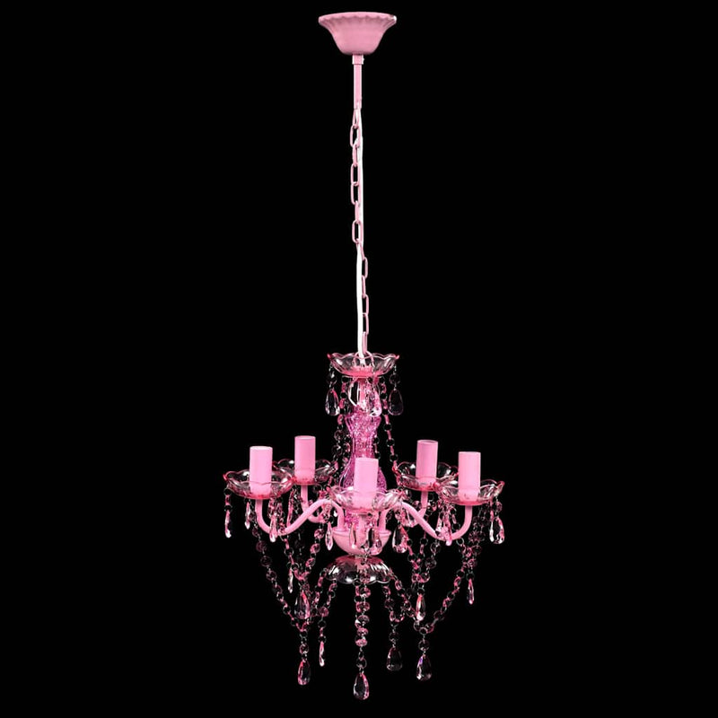 Load image into Gallery viewer, Vidaxl kristallen licht met 5 gloeilampen rosa
