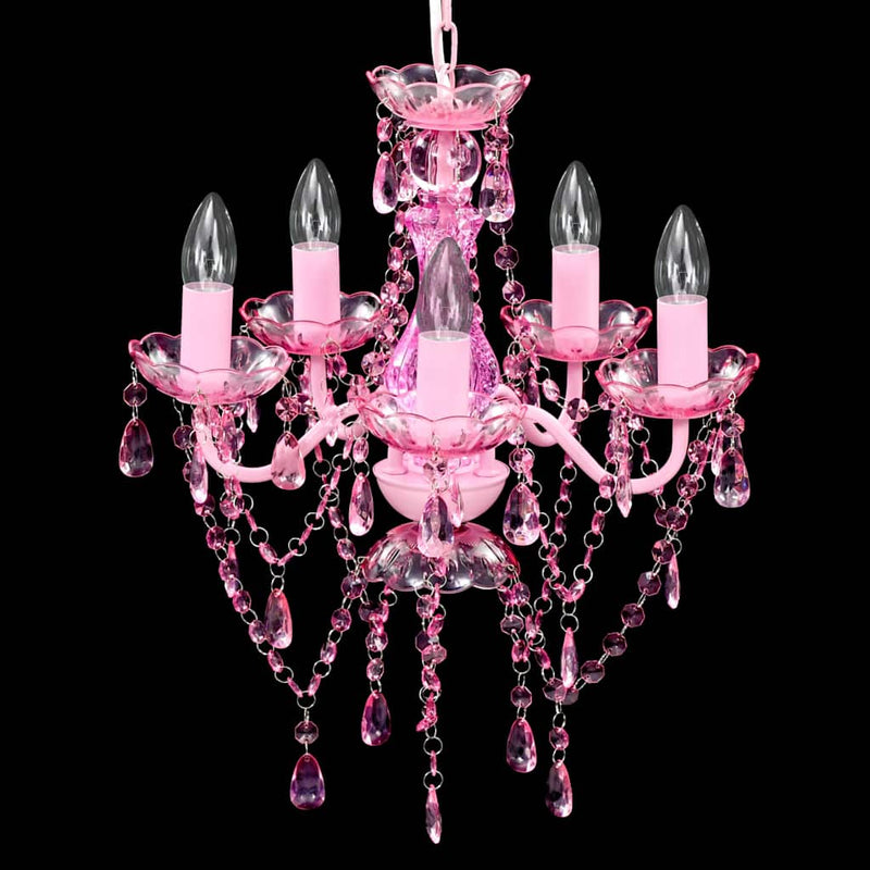 Load image into Gallery viewer, Vidaxl kristallen licht met 5 gloeilampen rosa
