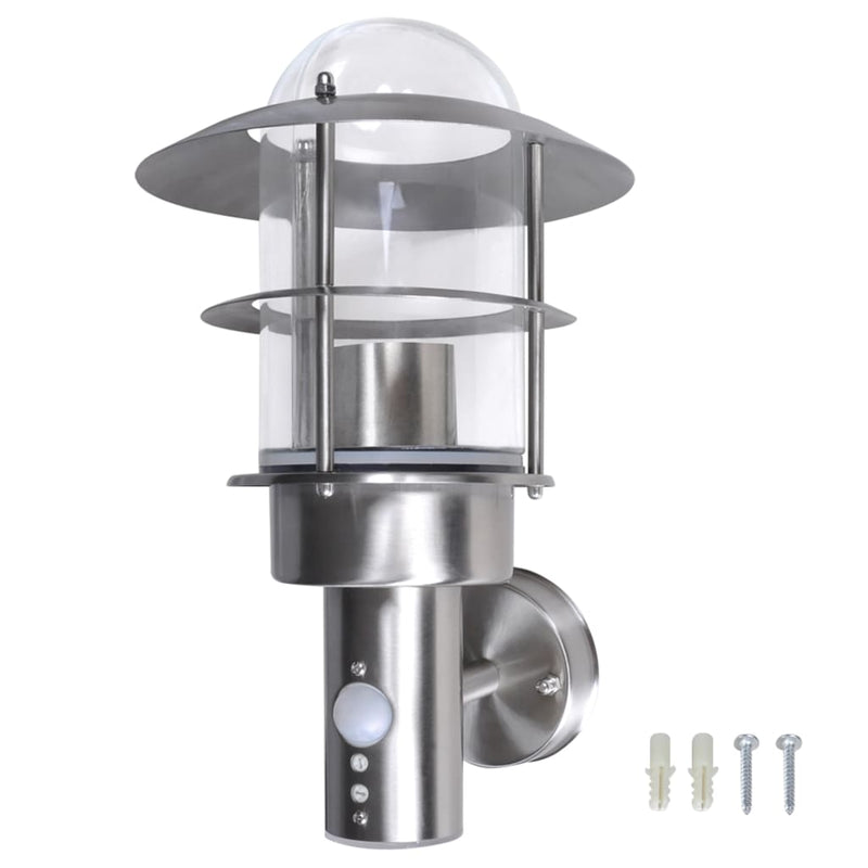 Load image into Gallery viewer, VidaXL Buitenmuurlamp met bewegingssensor RVS

