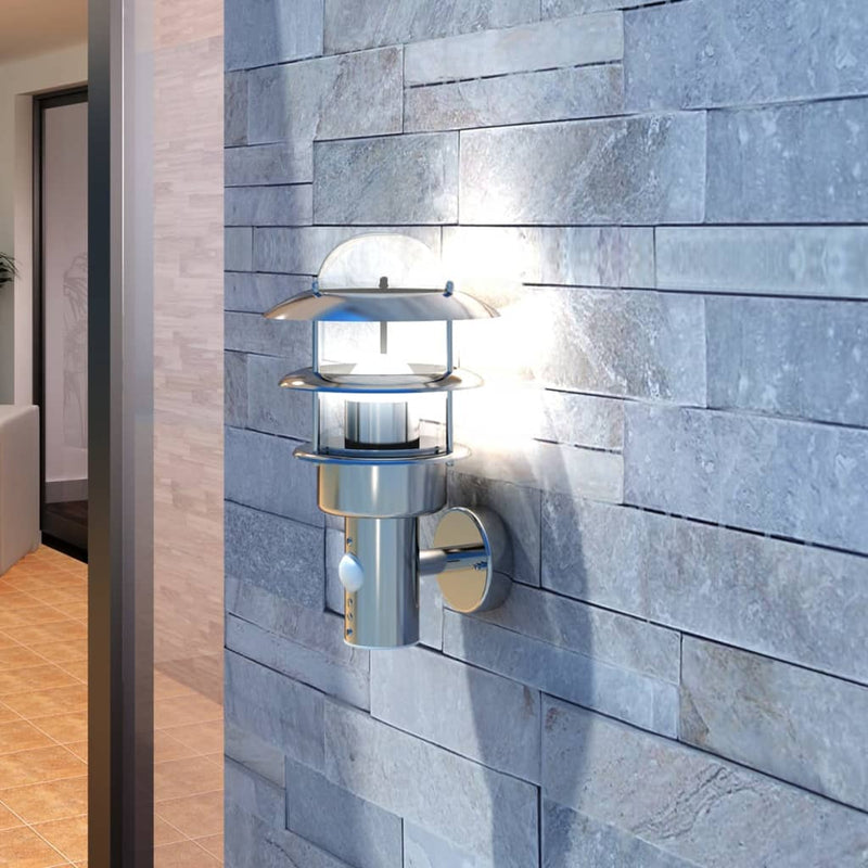 Load image into Gallery viewer, VidaXL Buitenmuurlamp met bewegingssensor RVS
