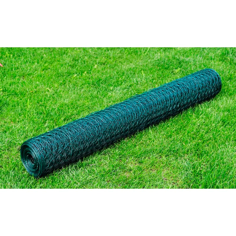 Load image into Gallery viewer, Vidaxl kippengaas 25x0,5 m met pvc coating groen
