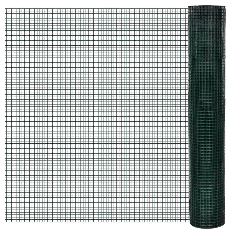 Load image into Gallery viewer, Vidaxl kippengaas 10x1 m gegalvaniseerd staal met pvc-coating groen
