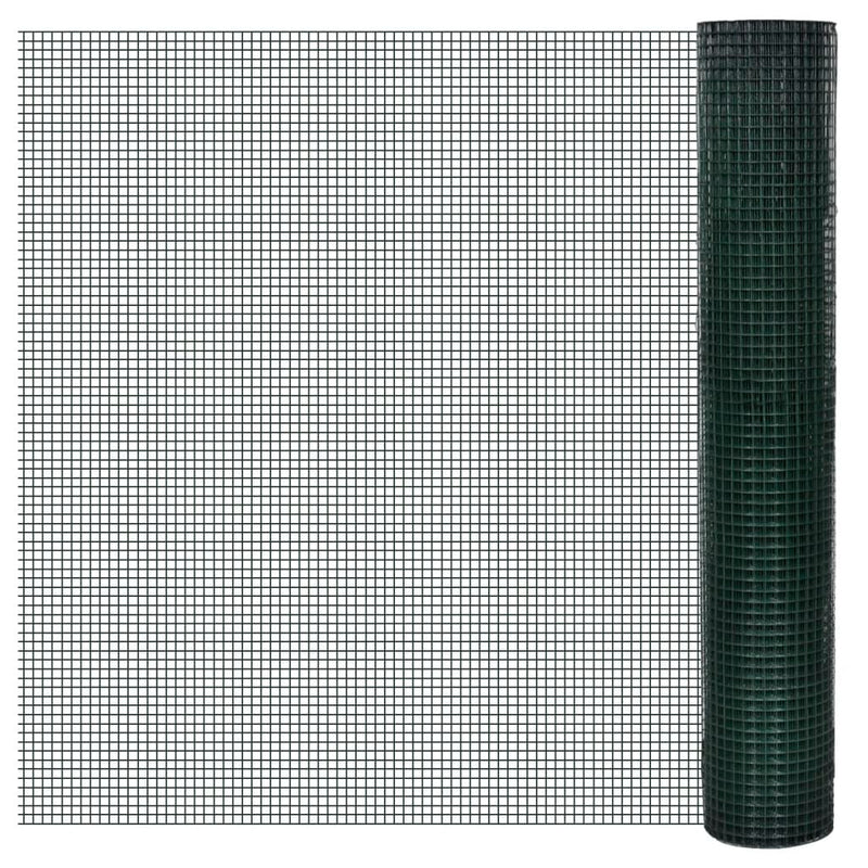 Load image into Gallery viewer, Vidaxl kippengaas 10x1 m gegalvaniseerd staal met pvc-coating groen
