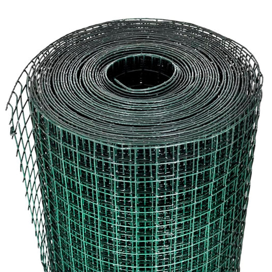 Vidaxl kippengaas 25x1 m gegalvaniseerd staal met pvc-coating groen