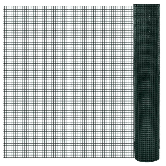 Vidaxl kippengaas 25x1 m gegalvaniseerd staal met pvc-coating groen