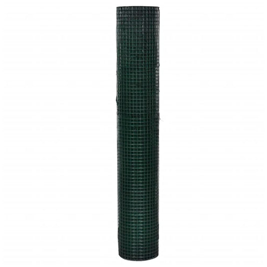Vidaxl kippengaas 25x1 m gegalvaniseerd staal met pvc-coating groen