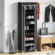Vidaxl schoenenkast met hoes 57x29x162 stof zwart
