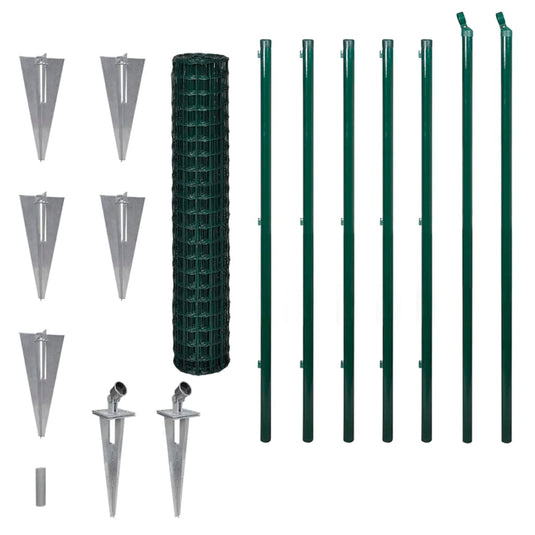 Vidaxl euro hek 10x1,5 m staal groen
