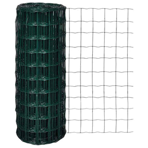 Vidaxl euro hek 25x1,0 m staal groen