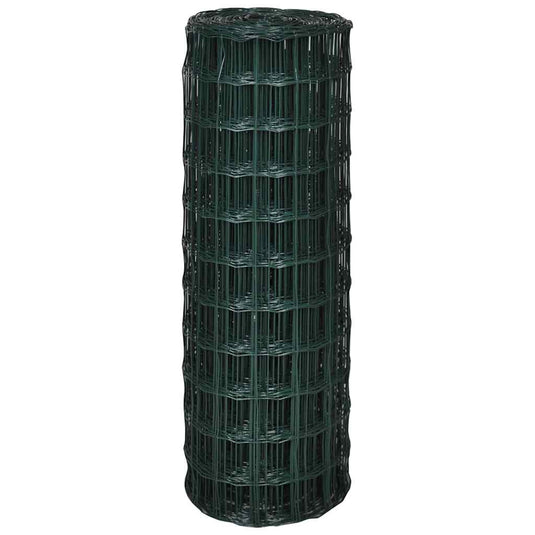 Vidaxl euro hek 25x0,8 m staal groen