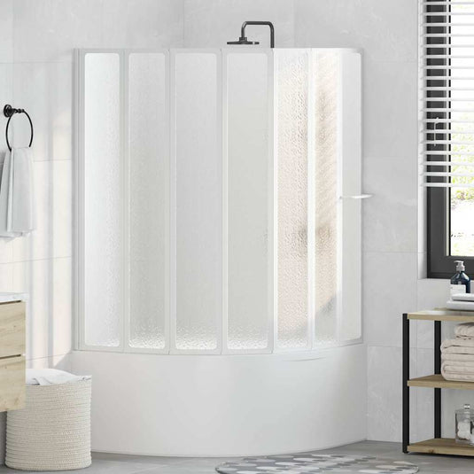 Vidaxl douche en badscherm 140 x 168 cm 7 panelen met handdoekrek