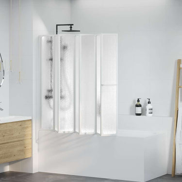 Vidaxl douche en badscherm 140 x 168 cm 7 panelen met handdoekrek