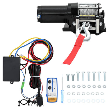 Vidaxl elektrische lier 12 v 1360 kg met montageplaat en rollenvenster