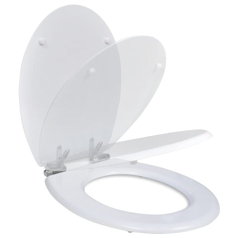 Load image into Gallery viewer, Vidaxl toiletbril soft-close simpel ontwerp mdf wit
