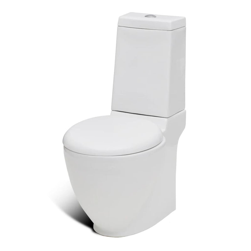 Load image into Gallery viewer, VidaXL Toileten bidetset staand keramiek wit
