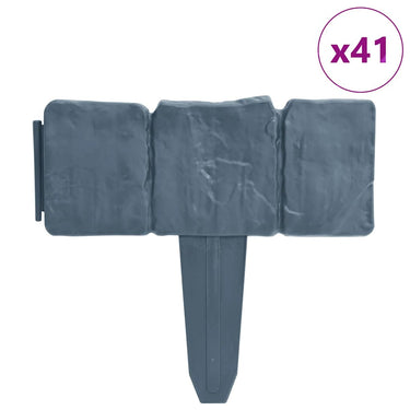 Vidaxl gazonranden 41 st steen-look 10 m kunststof