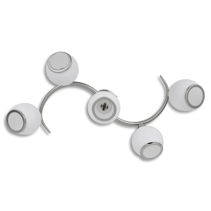 Load image into Gallery viewer, Vidaxl plafondlamp met glazen kappen + golvende rail
