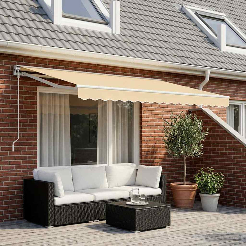 Load image into Gallery viewer, Vidaxl vervangingsdoek voor luifel 400x300 cm polyester crèmekleurig
