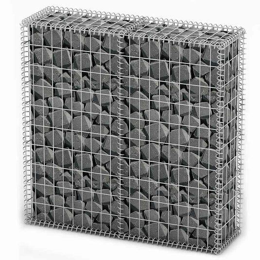 Vidaxl schanskorf met deksels 100x100x30 cm gegalvaniseerd draad
