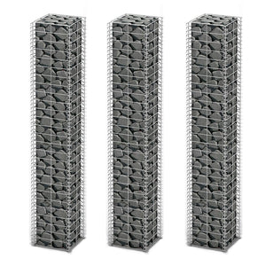 Vidaxl 3-delige schanskorfset 25x25x150 cm gegalvaniseerd draad