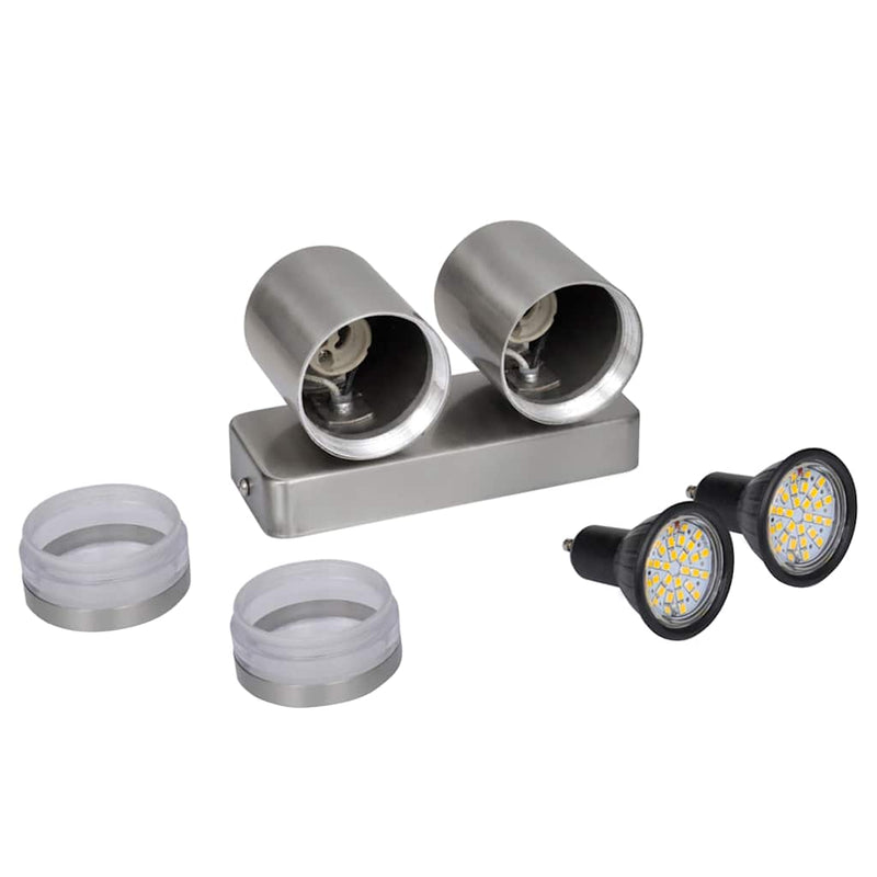 Load image into Gallery viewer, Vidaxl wandlamp led neerschijnend met kegelkop roestvrij staal
